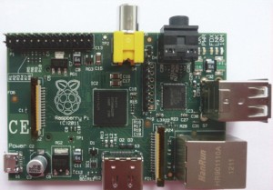 Der Raspberry Pi - hier noch in der Ausführung mit 256 MB und einem USB-Anschluss