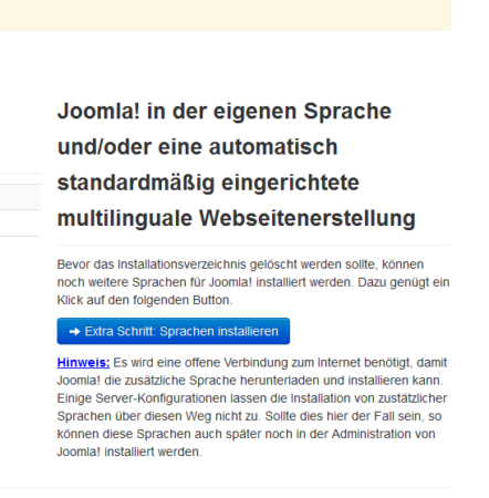 Joomla! Sprachpaket nachrüsten